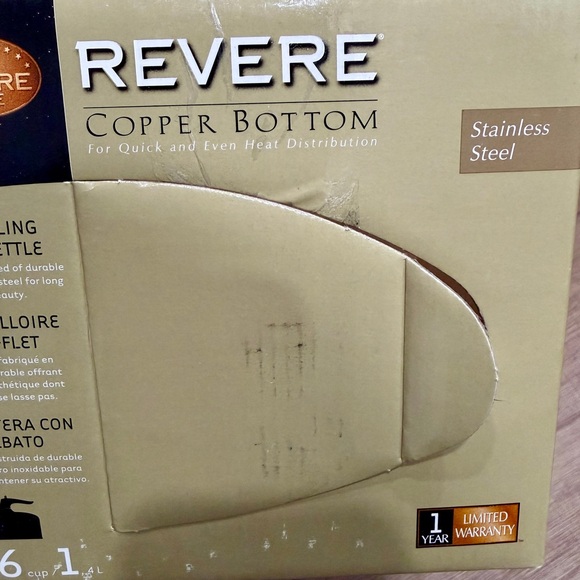 Revere Ware Stainless Steel Copper Bottom 6 Cup Whistling Tea Kettle 3511217 - Picture 14 of 16